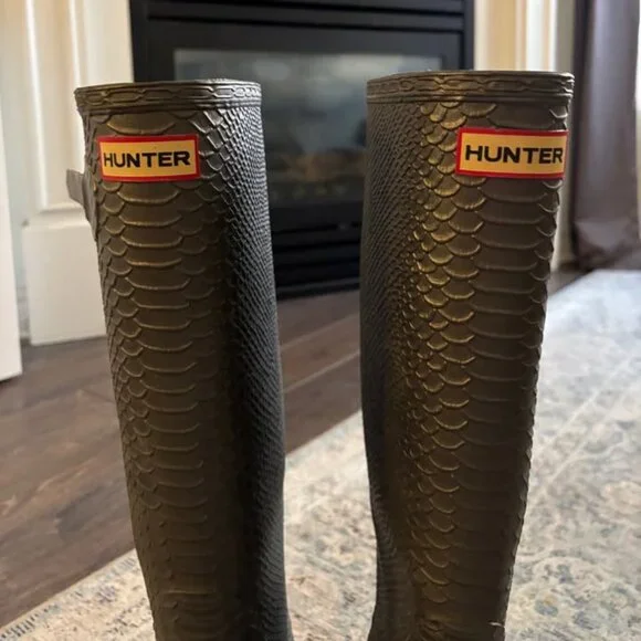 Grey Crocodile / Python Hunter Boots - Picture 4 of 4